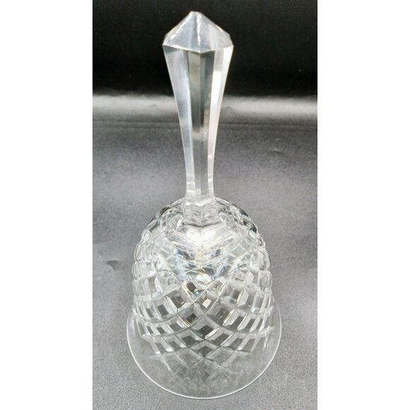 Bell Glass Diamond Cut Pattern Vintage 6 Inch Musical Decor Acrylic Bead Stone - Picture 4 of 16